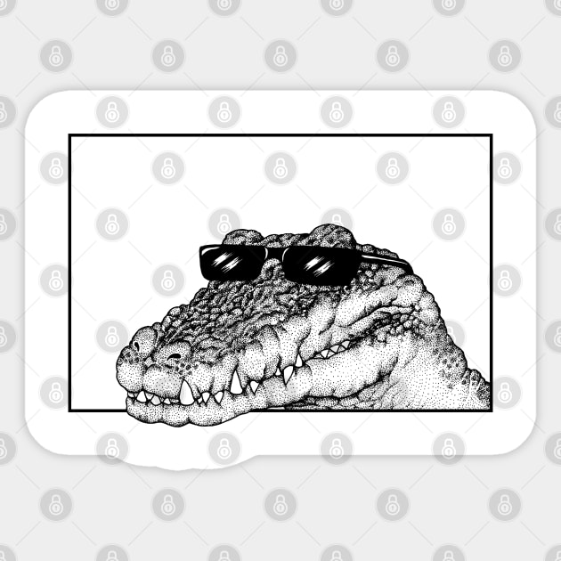 A cool Crocodile Sticker by popcornpunk